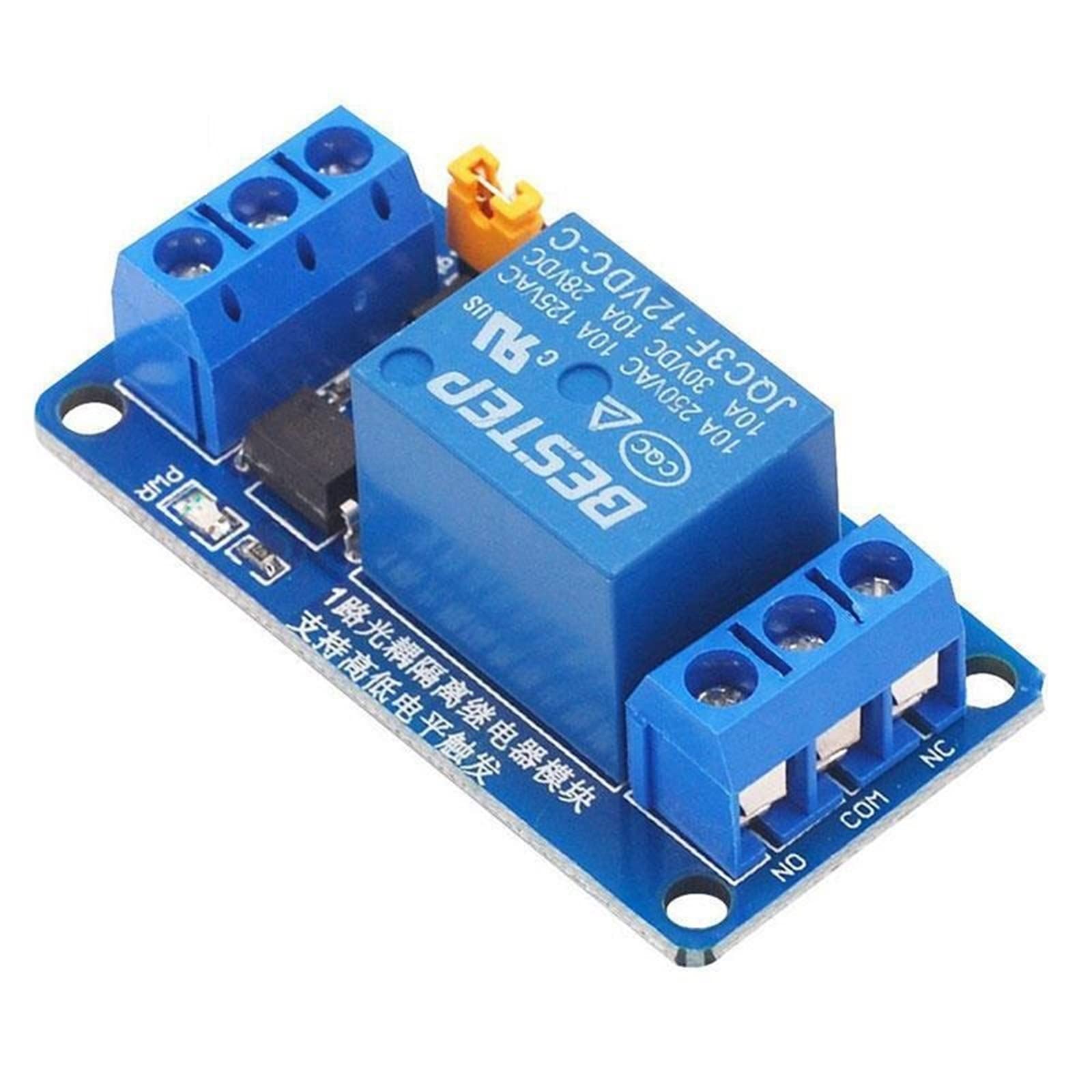 CSKWLLNBC 3.3V 5V 12V 24V 1 Channel Relay Module High and Low Level Trigger Dual Optocoupler Isolation Board(12V)