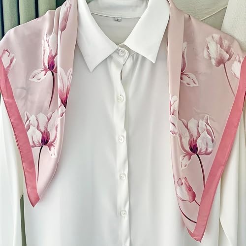 Miniatura 19 de FONYVE - Pañuelo de satén sedoso de tamaño mediano para mujer, cuadrado, 27.5 x 27.5 pulgadas