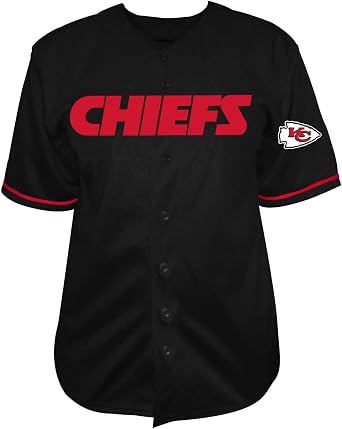 Fanatics Mens Black Kansas City Chiefs Pop Full-Button Jersey