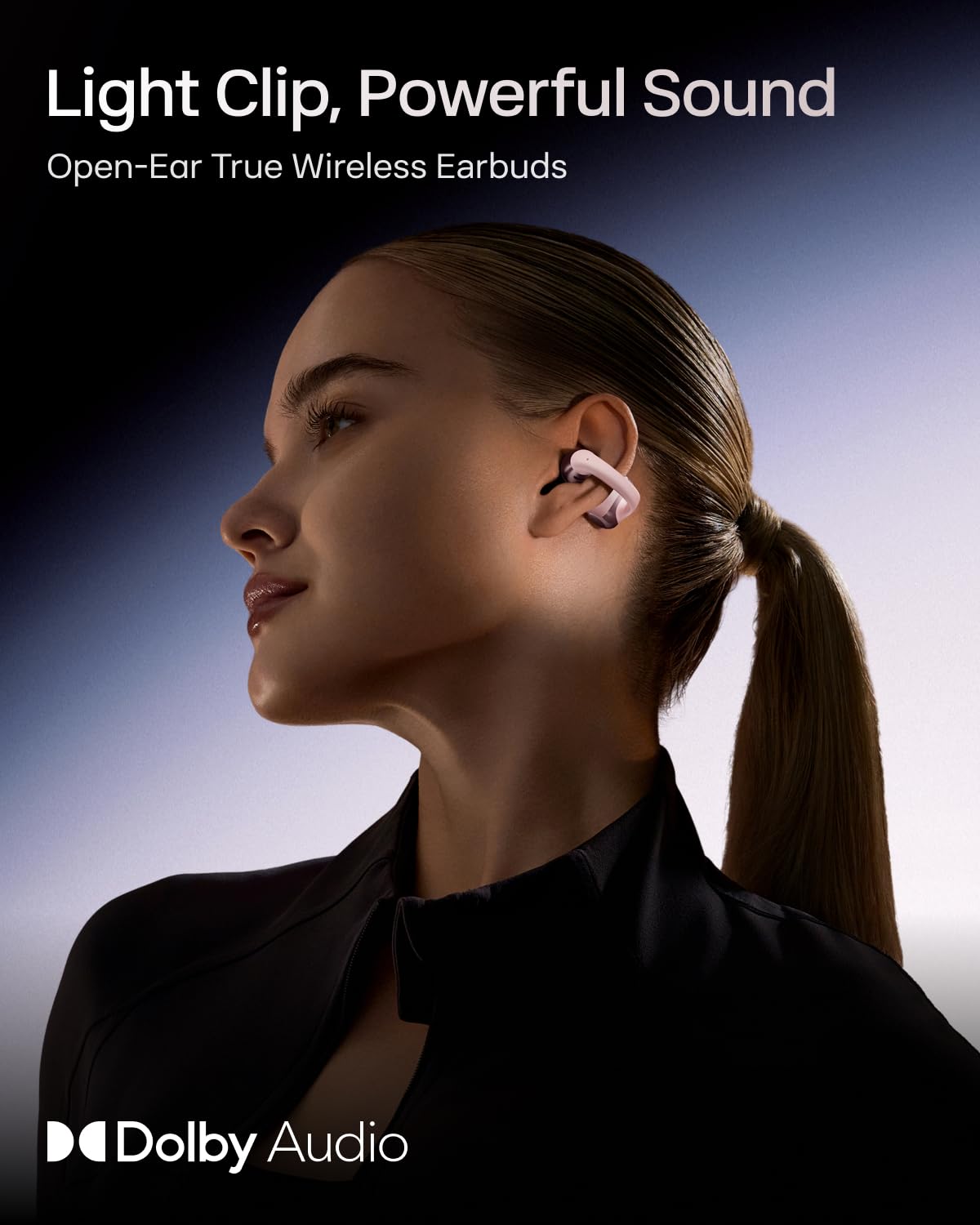 SHOKZ OpenDots ONE - Open-Ear Headphones - Wireless Bluetooth Earbuds with Microphone - Secure, Lightweight, Clip-On Fit - Premium Dolby Audio - Water Resistant - Fast Charging - Up to 40 hrs Playtime