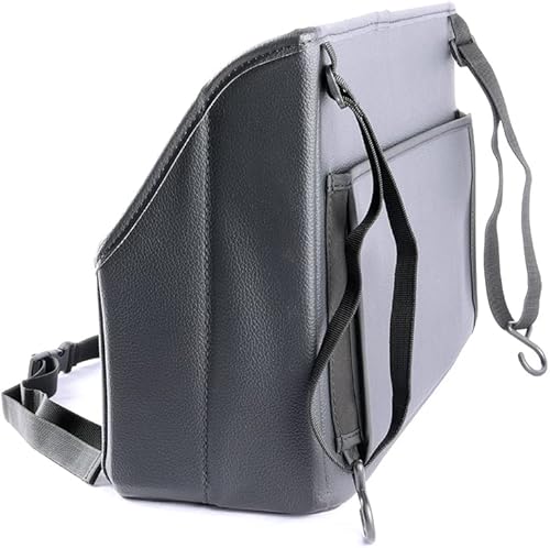 Miniatura 9 de Viaviat Bolsa de almacenamiento de cuero para el asiento delantero del automóvil, organizador de gran capacidad para libros, documentos, teléfono,