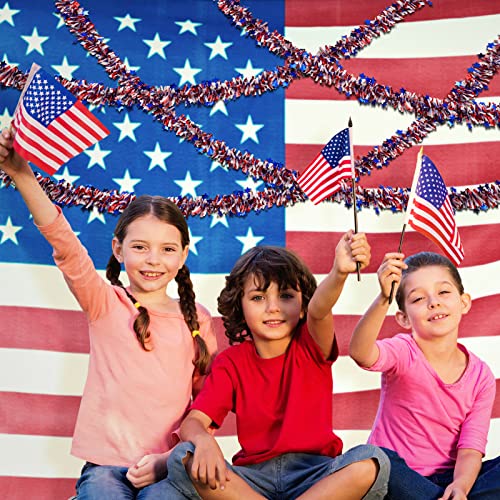 19.7 Feet Patriotic Tinsel Garland 4Th Of July Red White Blue Garland Artificial Independence Day Metallic Twist Hanging Garland Fireplace Wreath Decor For Staircase Railing(Star Style) #TOP4