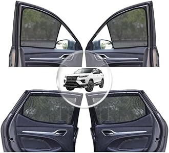NEODRIFT 'NeoShade' Magnetic Car Sunshades for Toyota Fortuner (2018-2025) (Set of 6 - Front, Middle & Rear - Zipper Only on Middle Row)(UV Protection, Magnetic Grip, Privacy & Heat Control)