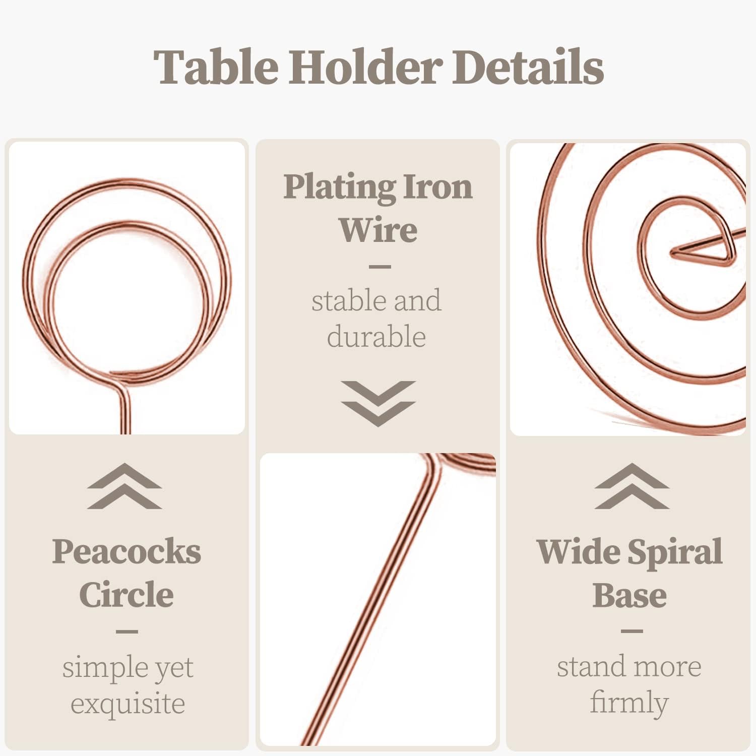 Table Number Holders 10Pcs - 8.75 inch Tall Table Number Stands Place Card Holder for Wedding Party Graduation Reception Restaurant Home Photo Picture Office Memo (Rose Gold, 8.75") image 3