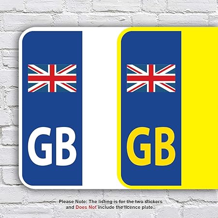 Gb Car Number Plate Vinyl Stickers Union Jack No Eu Flag Brexit Amazon Co Uk Automotive