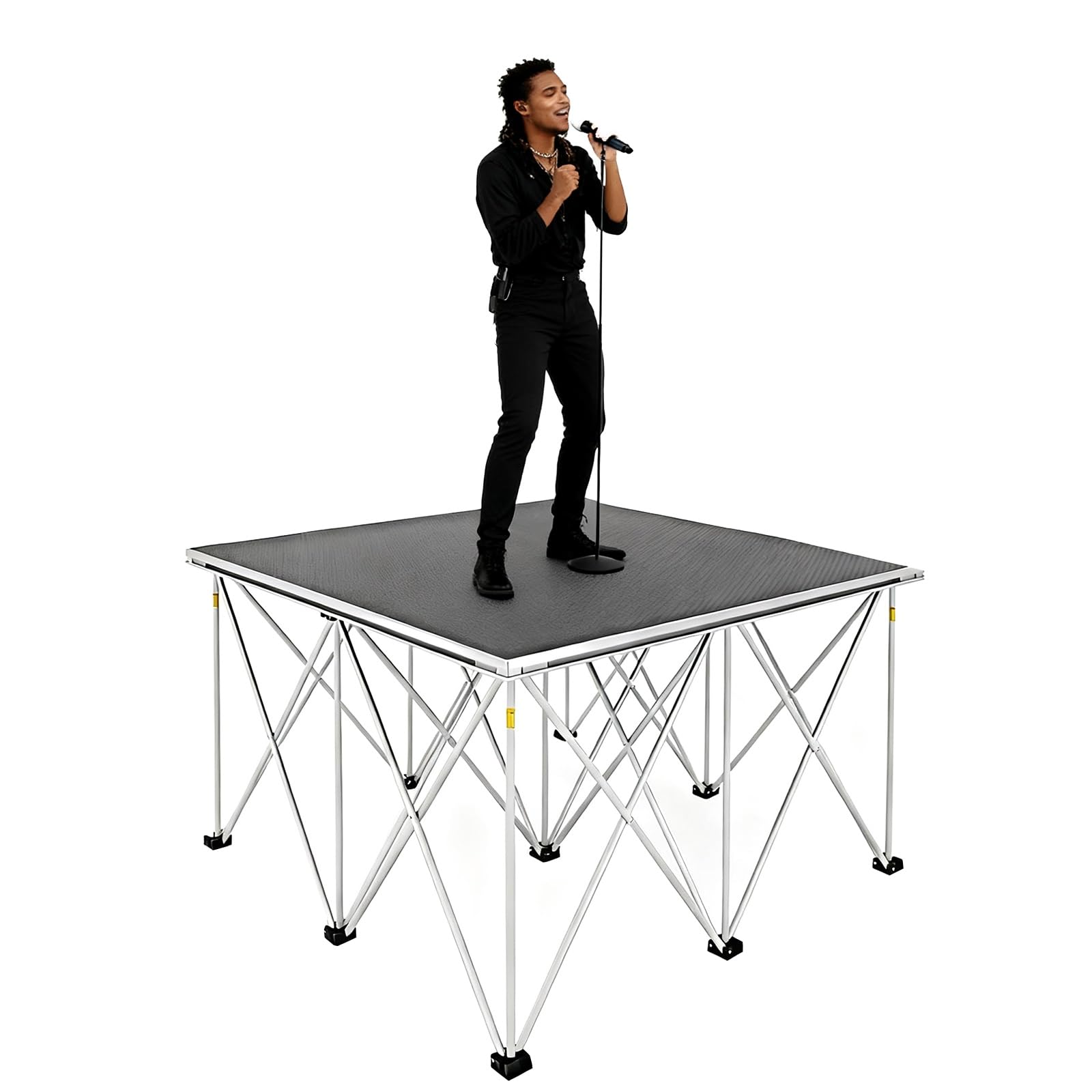 Plataforma de escenario portátil, elevador de rendimiento plegable para conciertos y eventos, sistema modular, altura 80 cm, 1 x 1 m