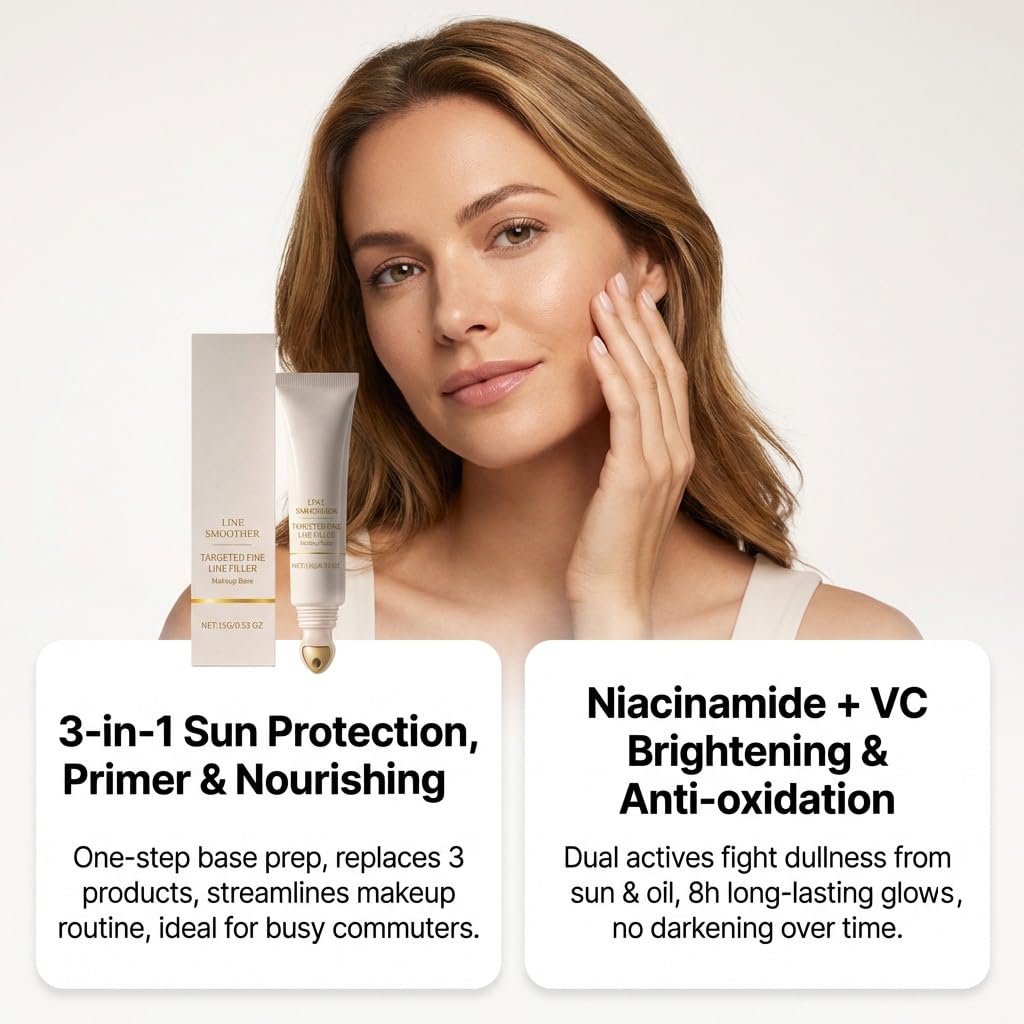 Wygładzający i równomierny podkład do twarzy dla dojrzałej skóry, krem zmarszczkowy do oczu i twarzy, wypełniacz zmarszczek Instant Blurring Primer Eye Lift Cream (8 szt.)