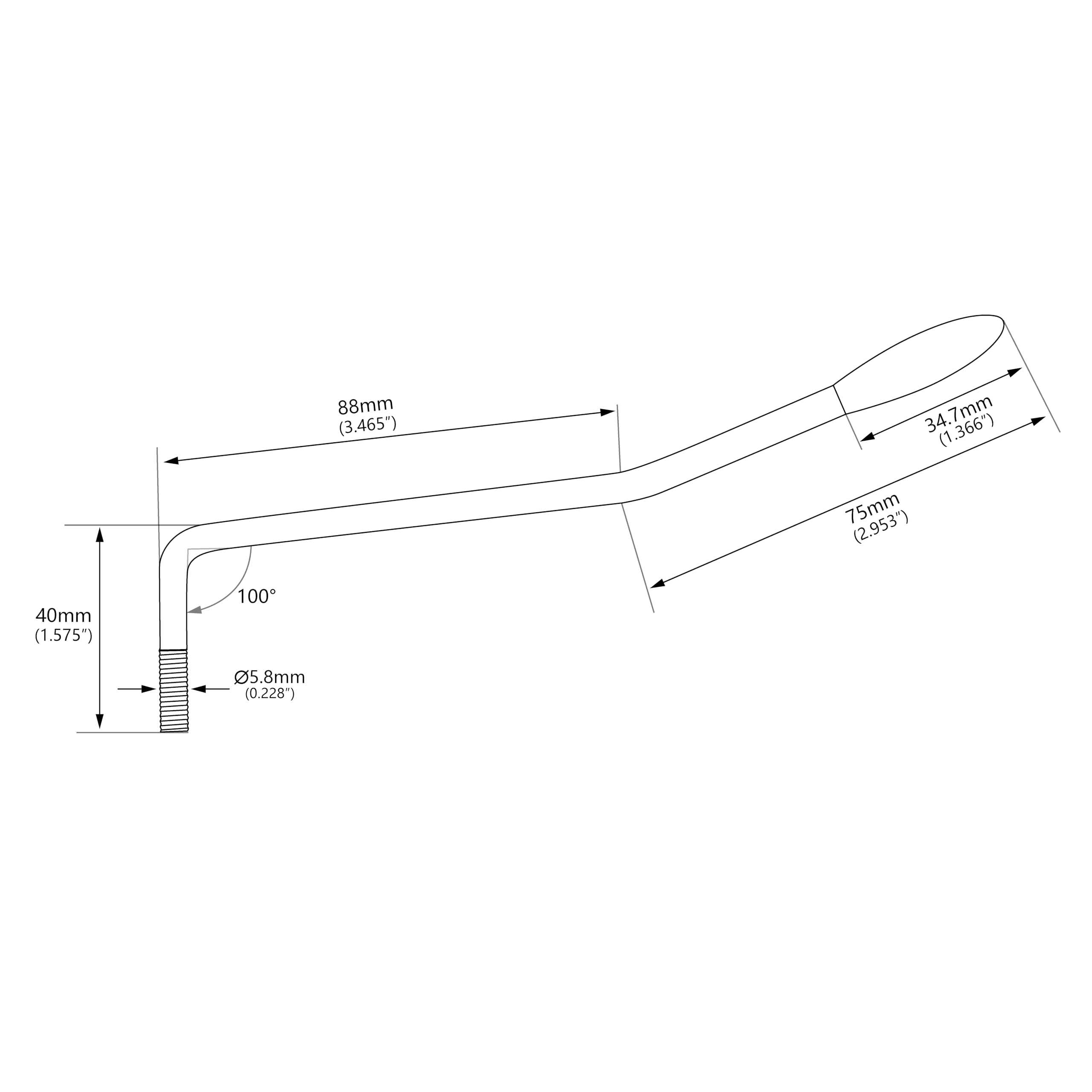 Banworks Electric Guitar Tremolo Arm Metric M6 Whammy Bar with 5.8mm (15/64