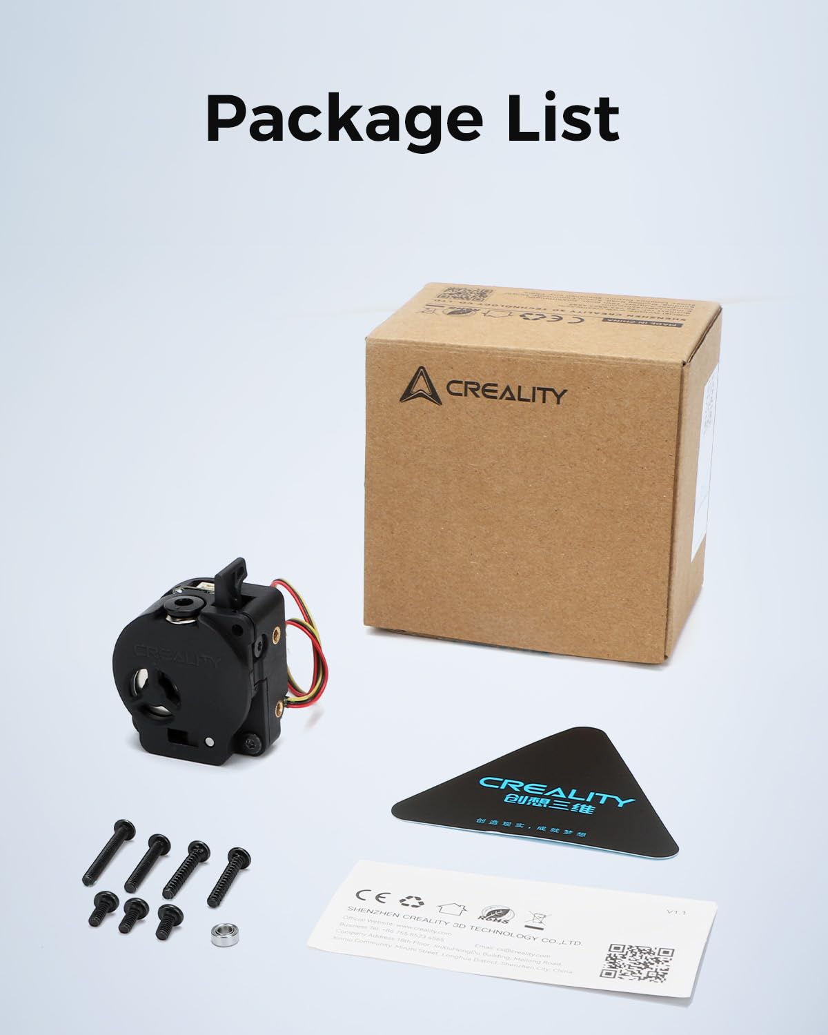 Creality Officiel K2 SE Kit d'extrudeuse, Capteur de Rupture de Filament Intégré et Coupe-filament, Double Engrenage pour une Alimentation Fluide, Force Jusqu'à 80 N, pour Imprimante 3D K2 SE Combo