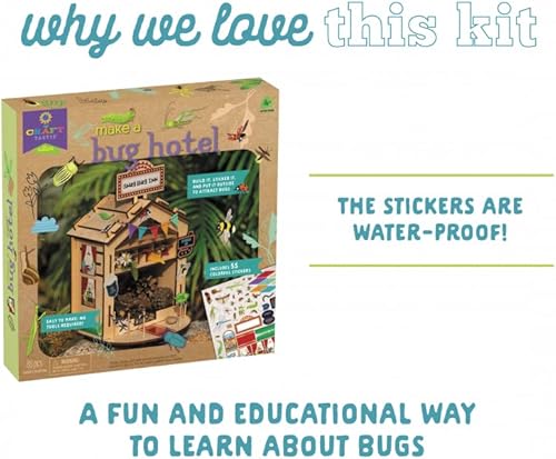 Miniatura 5 de Craft-Tastic - Make A Bug Hotel - Kit de manualidades de naturaleza de bricolaje - No necesita herramientas - Decora tu hotel con calcomanías - A