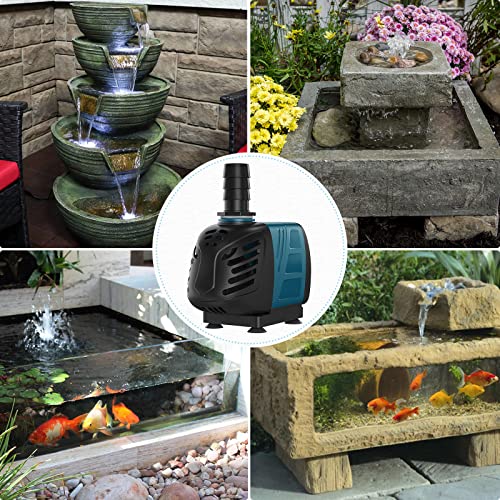 image for Uniclife Aquarium 400 GPH Submersible and Inline Water Pump 30W 6ft Hi
