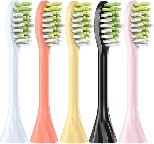 Miniatura 1 de SDUMY Cabezales de repuesto para cepillos de dientes compatibles con Philips BH102206 Sonicare One, blanconaranjaamarillonegrorosa, paquete de 5