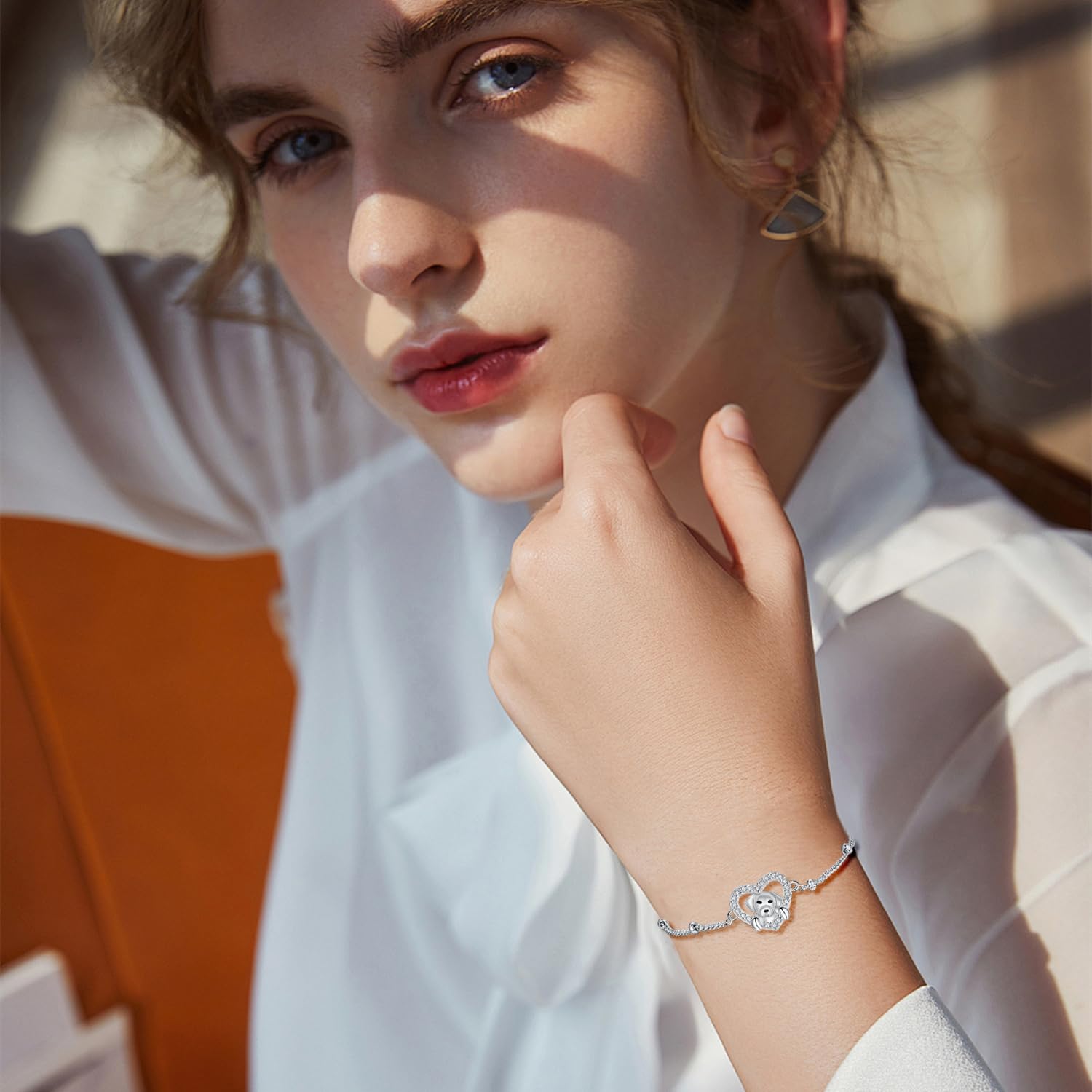 Arrebol Bracciale Donna Argento Sterling 925 Ciondolo con Motivo Animale,Regalo per Donne Moglie Madri Figlia - Regolabile [16+4cm]