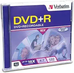 Verbatim DVD+R 4,7 GB 16X com superfície de marca - 1 caixa de joias
