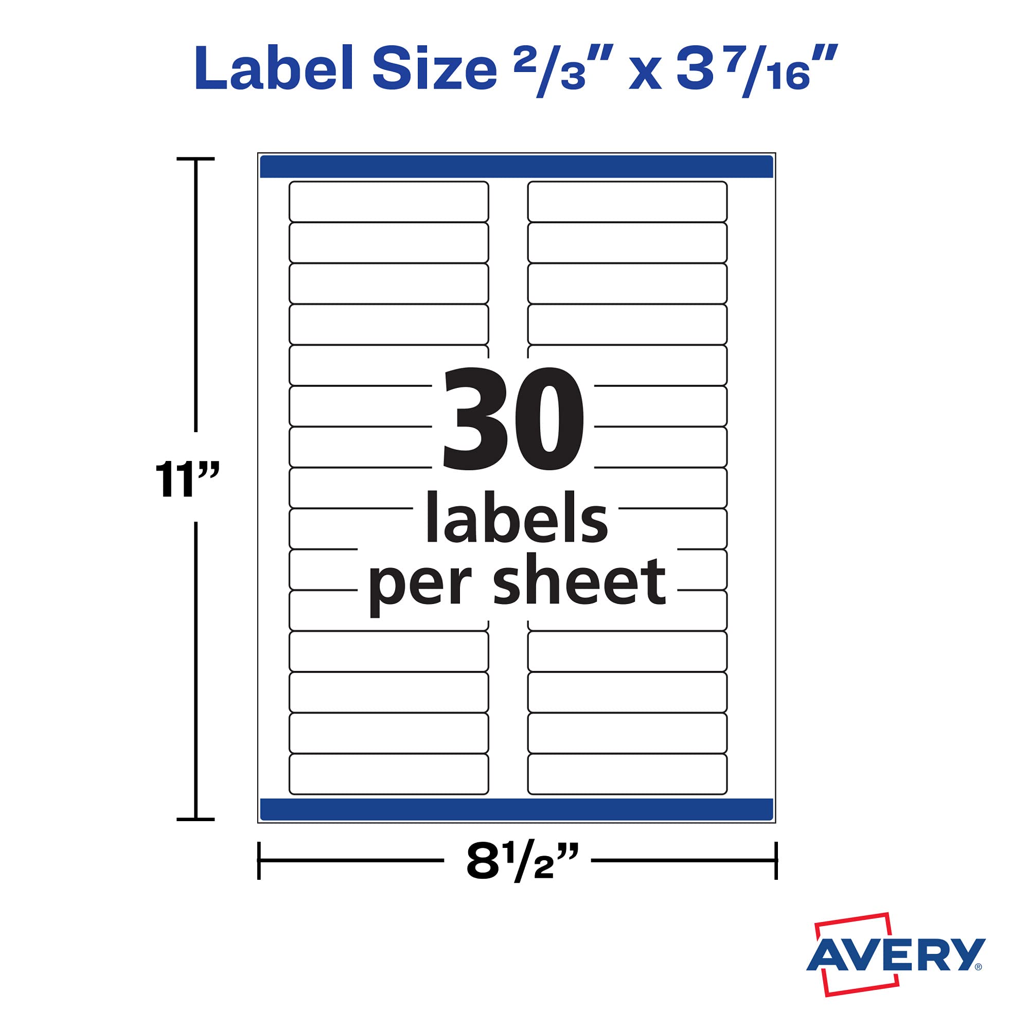 Buy Avery File Folder Labels with Permanent Adhesive, 750 White Labels