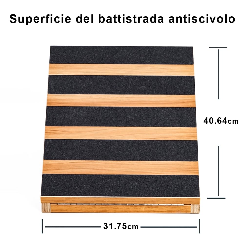 Tavola inclinata professionale in legno, inclinabile regolabile e barella per polpacci, bordo elasticizzato, design extra con manico laterale per la portabilità, 40,6 x 31,8 cm, 5 posizioni