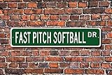 Kexle Tin Signs Home Decoration Fast Pitch Softball Sign Fast Pitch Softball Fan Fast Pitch Softball...