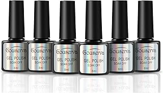 Gouserva Gel Base and Top Coat Set 8ml/Bottle Matte Top Coat and Glossy Top Coat and Base Coat Long-lasting High-Glossy an...