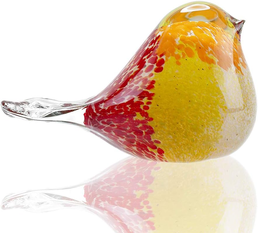 Art Glass Red, Yellow and Orange Bird