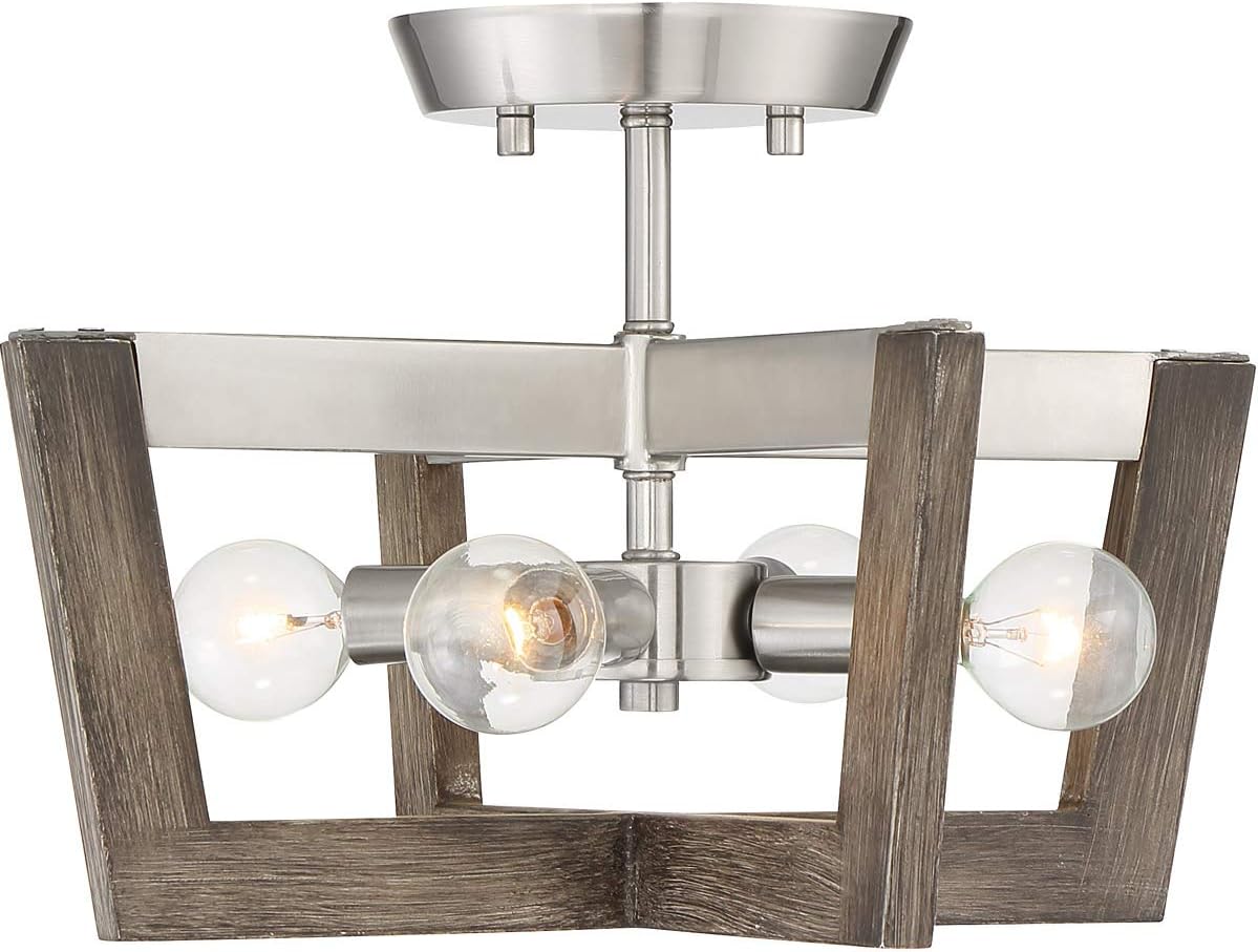 Bеѕt Sеllеr Designers Fountain 93711-SP Semi-Flush, Satin Platinum