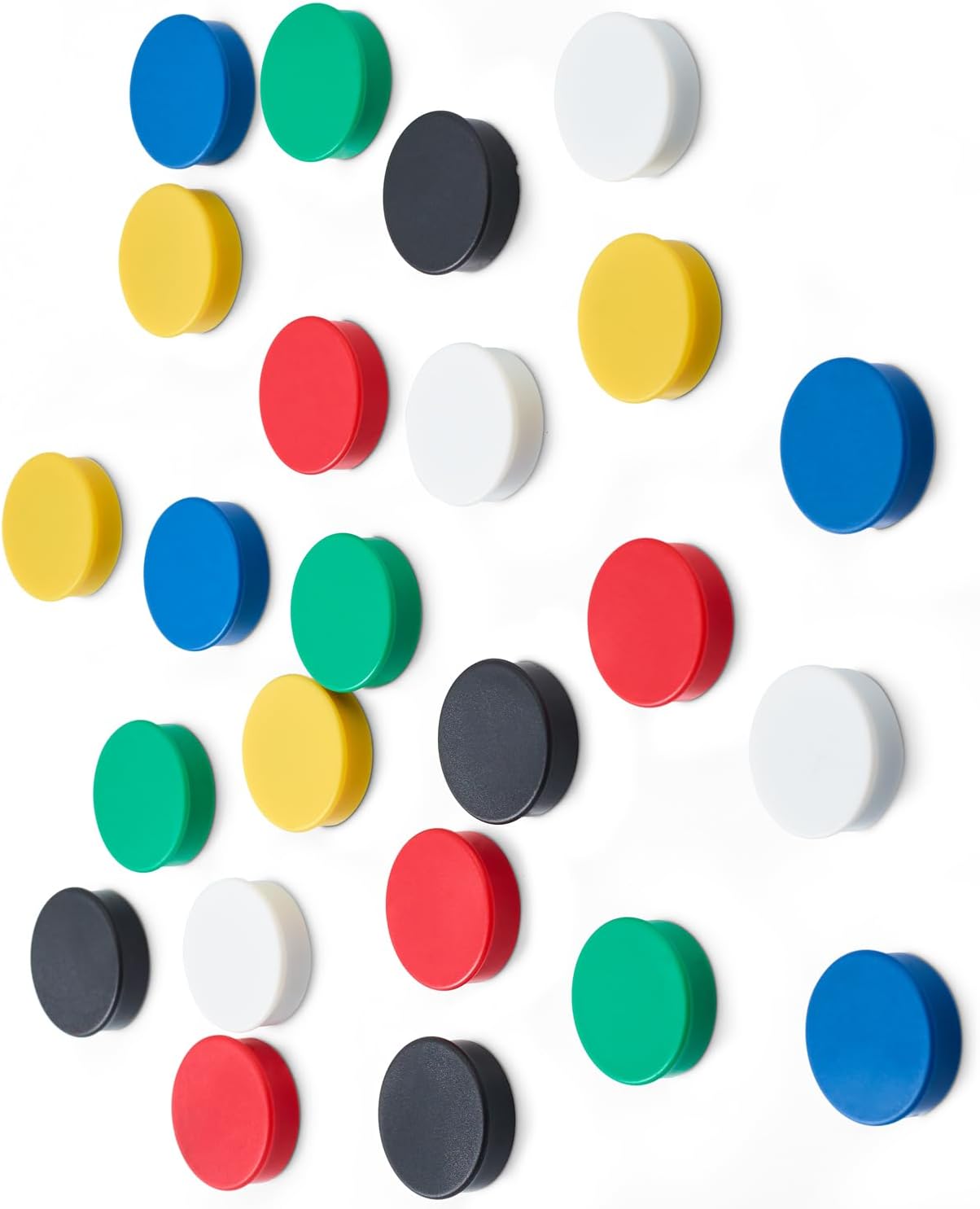 Scribble Direct 24 Pack 25mm (1 Inch) Fridge Magnets & Whiteboard Magnets – Strong Colourful Round Magnets for Notice Board, Office, School, Classroom & Home