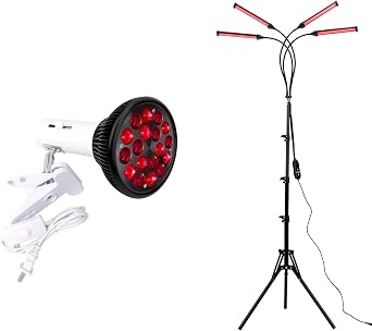54W Red Light Therapy Lamp and 4Head Red Infrared Light Therapy with Smart Controller Landing Tripod