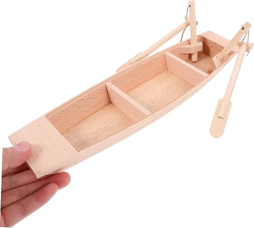 Miniatura 3 de EXCEART Decoración de mano para papá, papá, papá, modelo de barco de madera, velero de madera, modelo pequeño, barco de pesca, decoración de 1