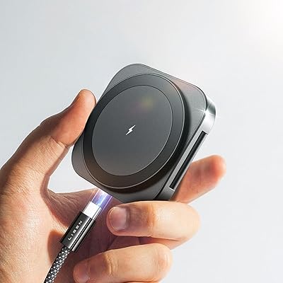 LISEN Magsafe充電器 業界極小サイズ マグセーフ アップルウォッチ ワイヤレス充電器 iPhone 2in1 スタンド 置くだけ充電 軽量 トラベル …