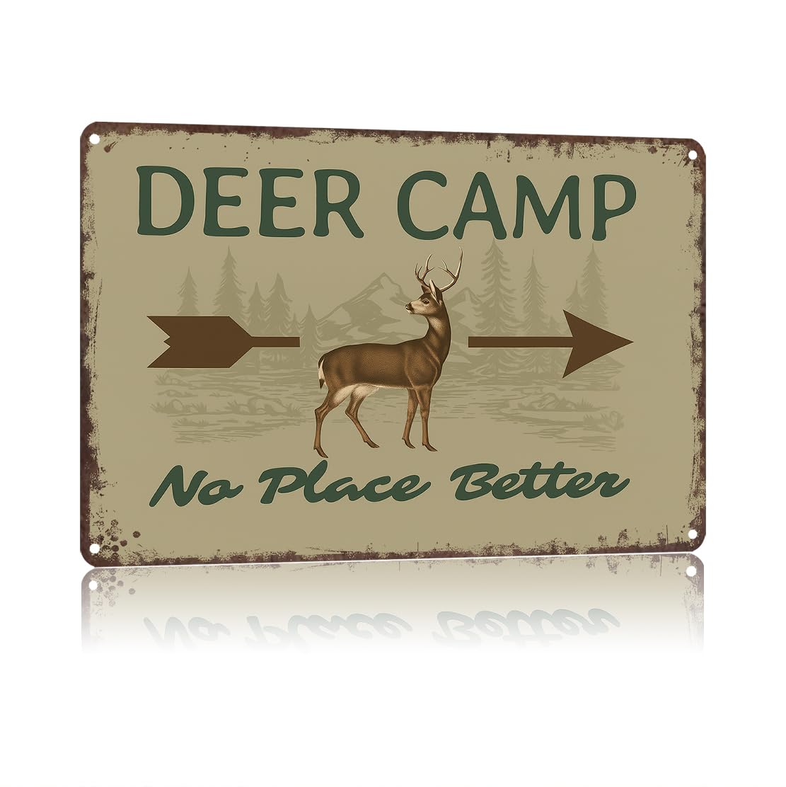 KWQDOZF Funny Signs Metal Tin Poster 8x12inch Deer Camp - Hunting Decor Wall Art Decoration Painting For Home Yard Sign Outdoor Lawn Garden Office Decor