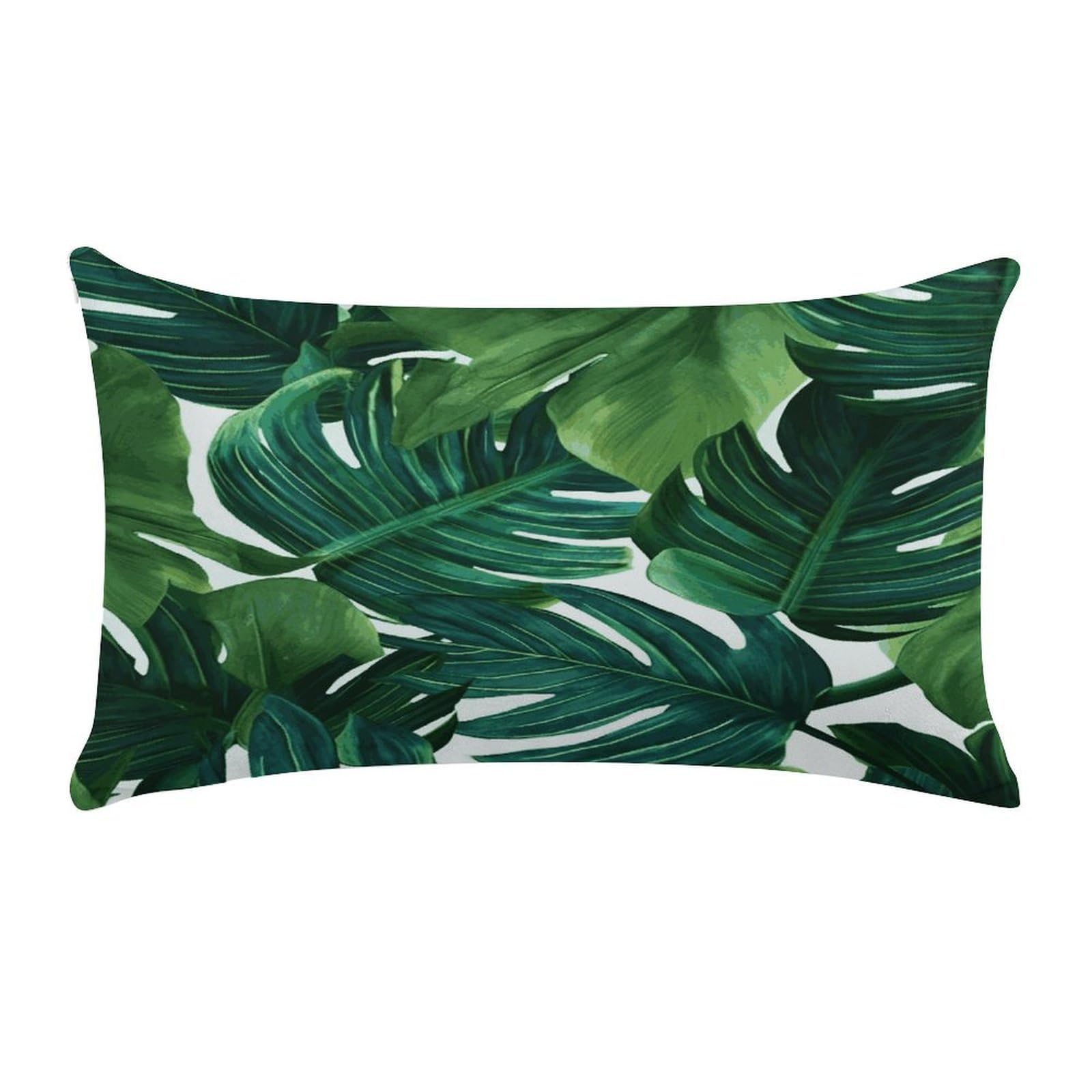 Banana Leaves Pillow Cover Super Soft Pillowcase Luxury Cozy Fuzzy Velvet Pillow Shams Breathable Standard Pillow Cases with Zipper Wrinkle-Free Pillow Cover 12 "×20 "