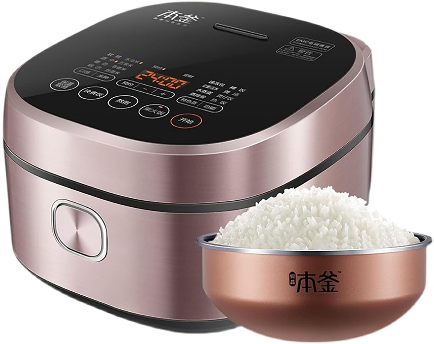 Rice Cooker with Steamer (4L) Household Thicken Non-stick Liner Rice Cooker, 24H Reservation and Heat Preservation, for 2-5 People 220-240V US/EU(A)