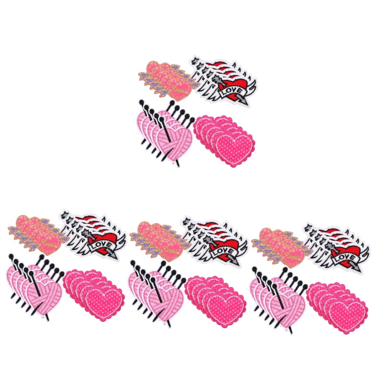 Ciieeo 4 Sets Herz-aufnäher Zum Aufbügeln Für Kleidung Gestickte Herz-aufnäher Vielseitig Verwendbares Design Einfach Anzubringen Für Mäntel T-shirts Hosen Hüte Schuhe 20 Stück * 4