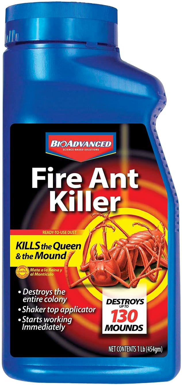 Fire Ant Killer Dust - Kills the Queen - Destroys Up to 130 Mounds - Outdoor Ant Killer - 1 lb Bottle