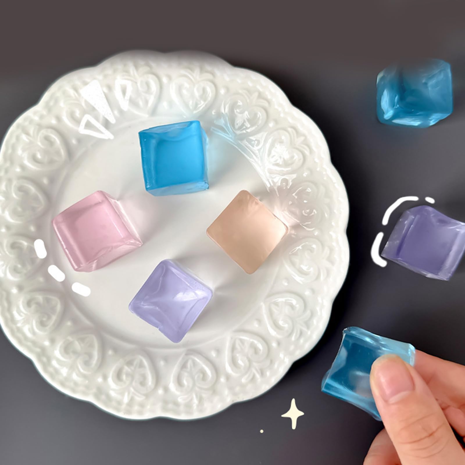 Amazon | 20 個のクリスタルアイスキューブ置物ノベルティテーブル混練