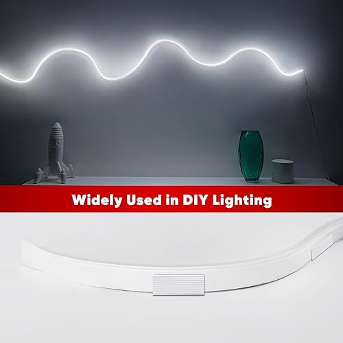 Miniatura 6 de Shine Decor Soporte de montaje de riel de aluminio de 3.3 pies3.3 ft, para tiras de luces LED de neón de silicona de 0.236 x 0.472 in, paquete de 10