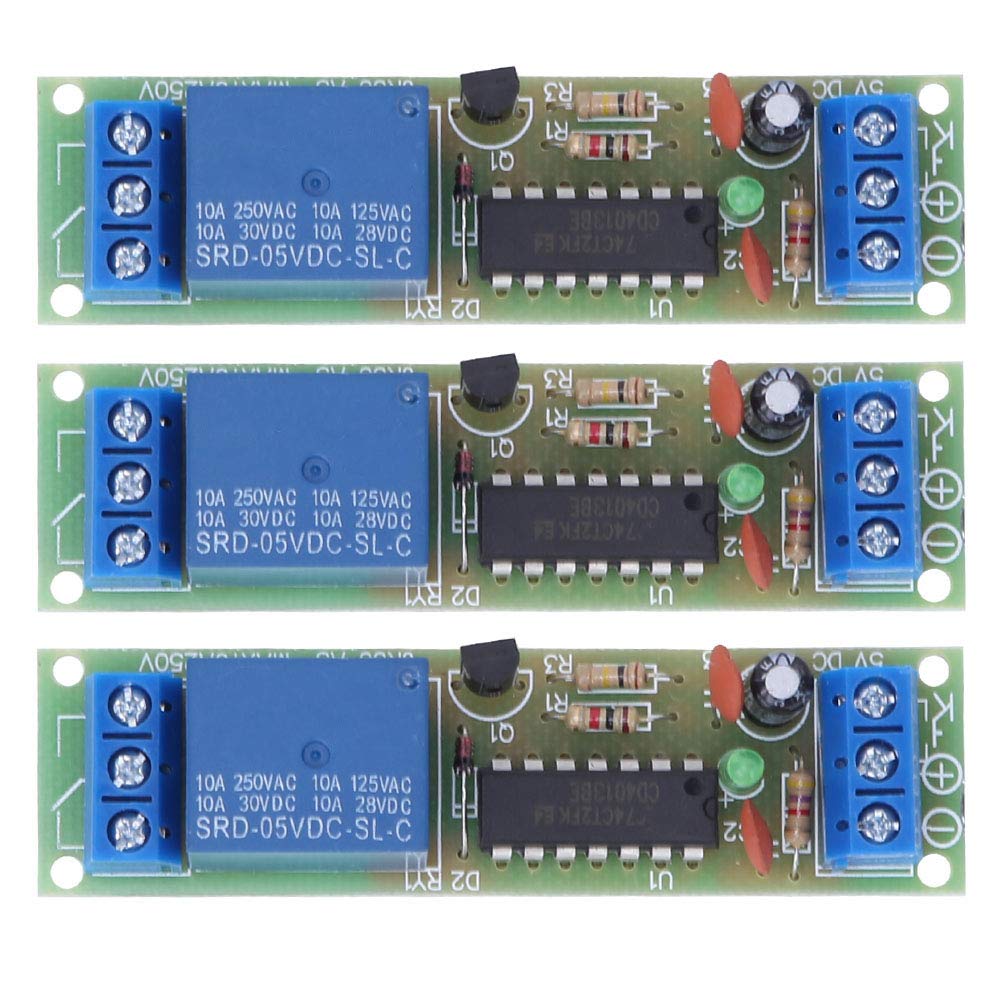 3 sztuk moduł przekaźnika czasowego z izolacją transoptorową DC5V CD4013 Chip 1 kanał NO NC pojedynczy biegun podwójny przełącznik przekaźnikowy