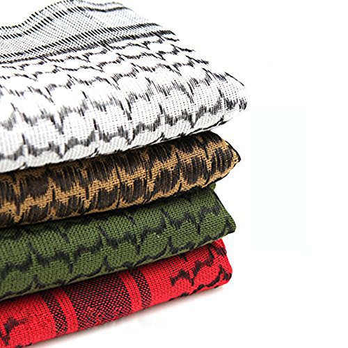 Magnivit Cotton Keffiyeh Tactical Desert Scarf Wrap Shemagh Head Neck Arab Scarf White #TOP3