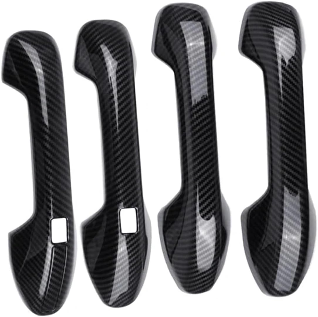 Car Exterior Door Handle Cover Trim Fit for Hyundai Palisade 2020 2021 2022 2023 Black Carbon Fiber Style
