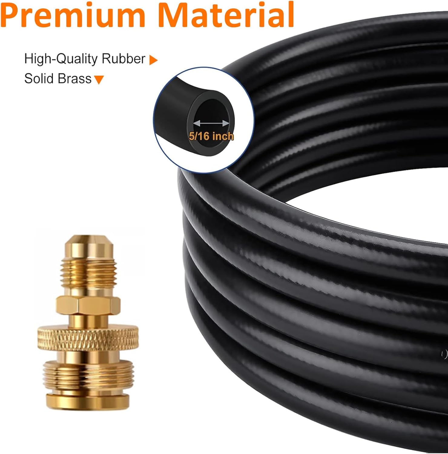 12 FT RV Propane Quick Connect Hose 1/4 Quick Disconnect to 3/8 Female Nut 1LB Bottle Adapter Compatible with Weber Coleman Grills Buddy Heater Smoker & Camping Stoves