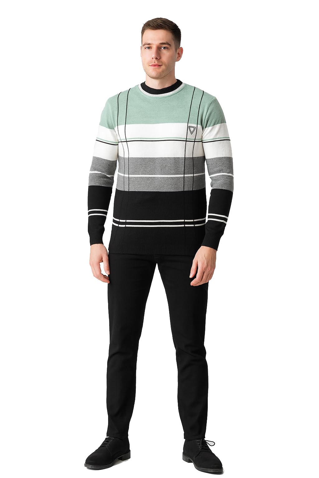 Men Round Neck Striped Sweater-picture-16