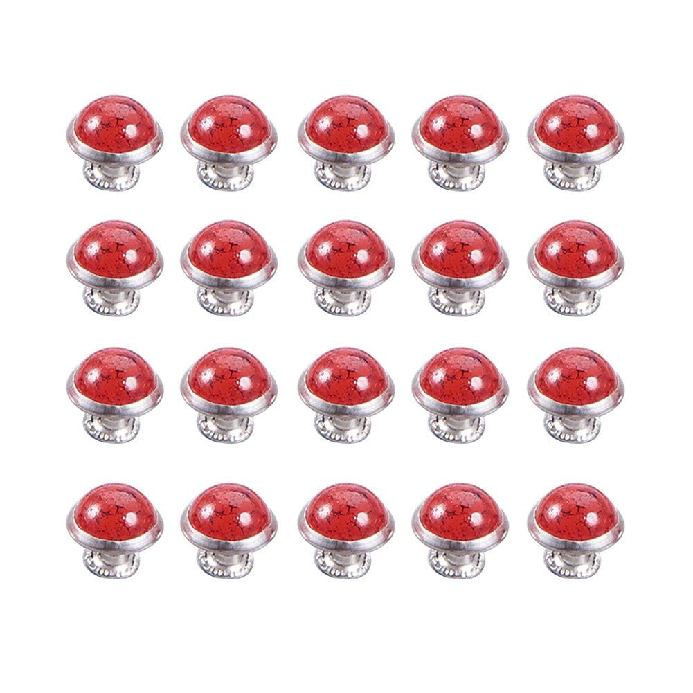 SUPERDANT 120Sets 10mmTurquoise Rivet Studs Double Cap Rivet Tubular for Leather/Belt/Handbag Leather Decoration,Red