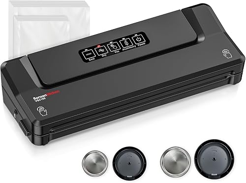 Vista 8 de Bonsenkitchen Máquina selladora al vacío, máquina selladora de alimentos 4 en 1 compacta de precisión, selladora al vacío multifuncional