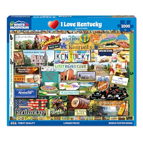 White Mountain Rompecabezas de 1000 Piezas Bluegrass State, I Love Kentucky | Piezas Grandes, Regalo para Adultos y Familia, 24"x30" miniatura 1