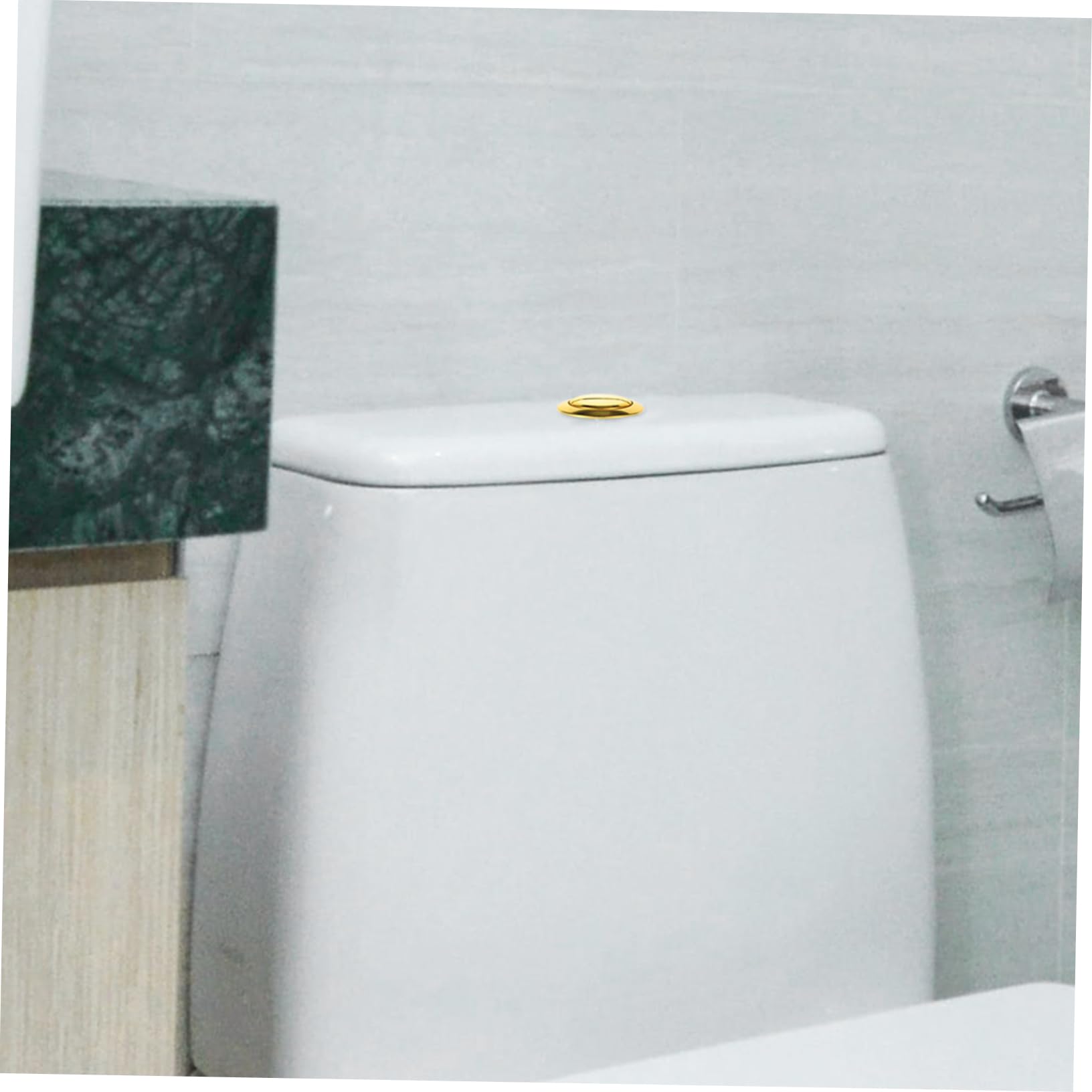 Artibetter Bouton De Chasse D’eau Toilettes Double Bouton-poussoir or Brossé 48×57 Mm, Accessoire Réservoir Wc, Économie D’eau, Remplacement Facile, Kit