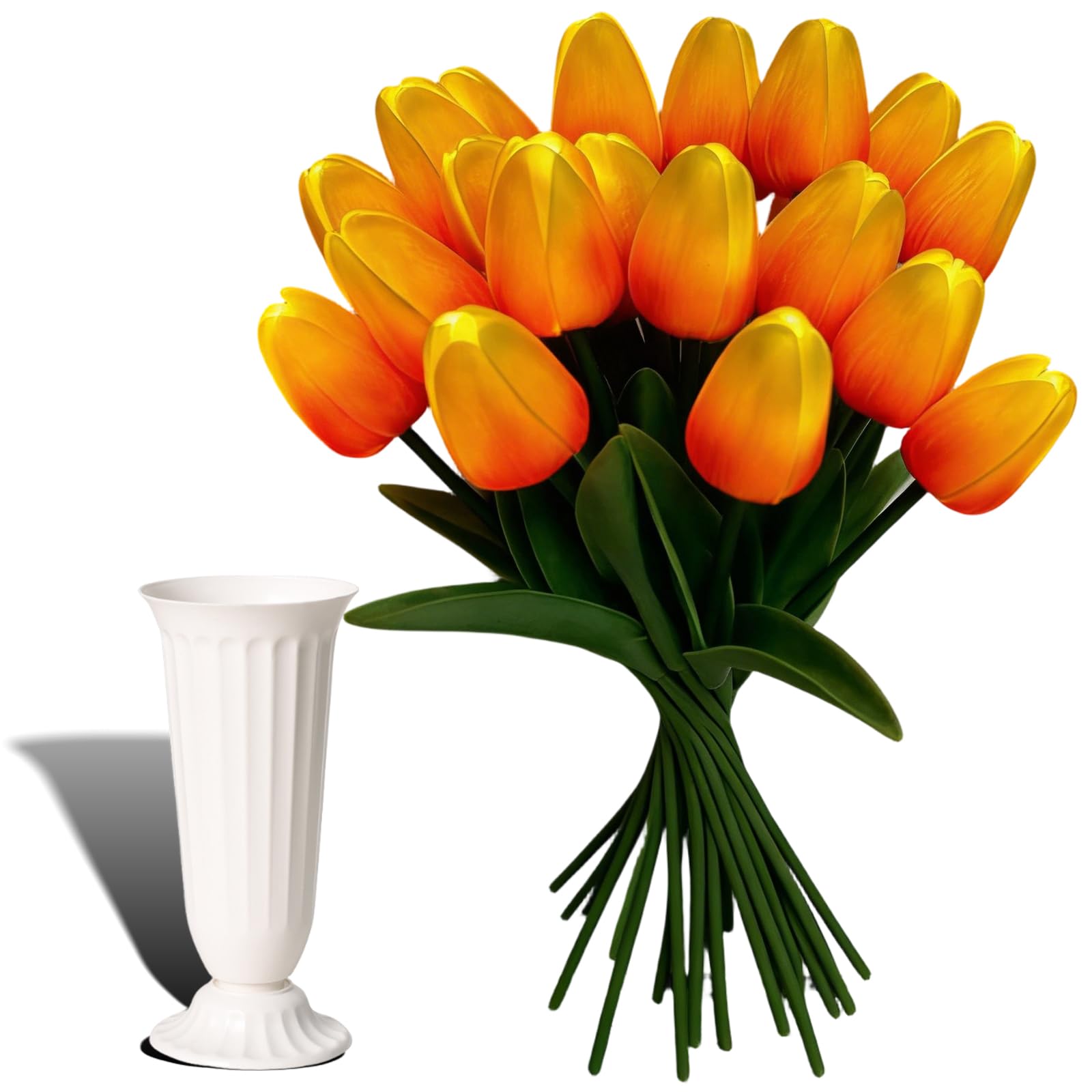 Migoczące tulipany, lampka nocna, 15 szt., tulipan, sztuczne kwiaty z wazonem, roślina LED, świecące kwiaty do dekoracji sypialni, promienne, romantyczne prezenty dla kobiet