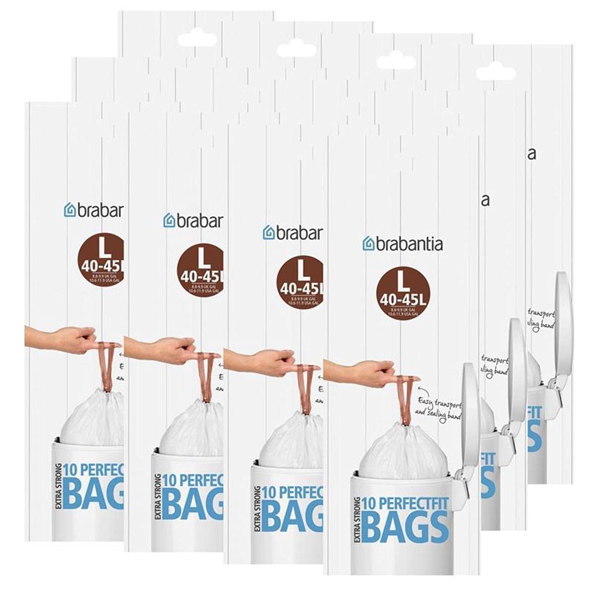 Brabantia BR371547-1212 Lot de 12 Rouleaux de 120 Sacs Poubelle