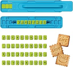 Formine per Biscotti Lettere e Numeri, Set di timbri per biscotti con lettere e numeri, per decorare torte, biscotti e pasta di zucchero, ideale per feste e regali