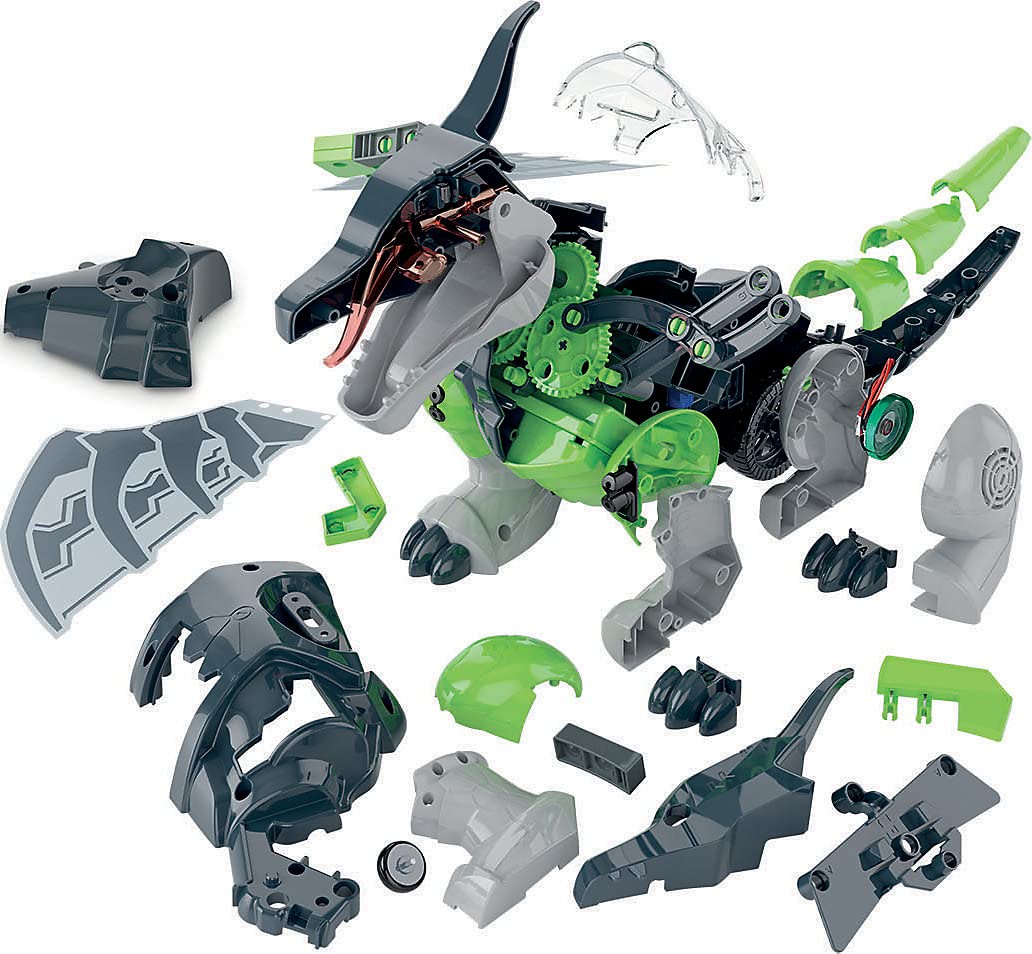 Clementoni Galileo Robotics Mecha Dragon, zestaw do budowy robota smoka, 3 silniki, czujniki i sterowanie za pomocą aplikacji, idealna jako prezent, elektroniczna zabawka dla dzieci od 8 lat od