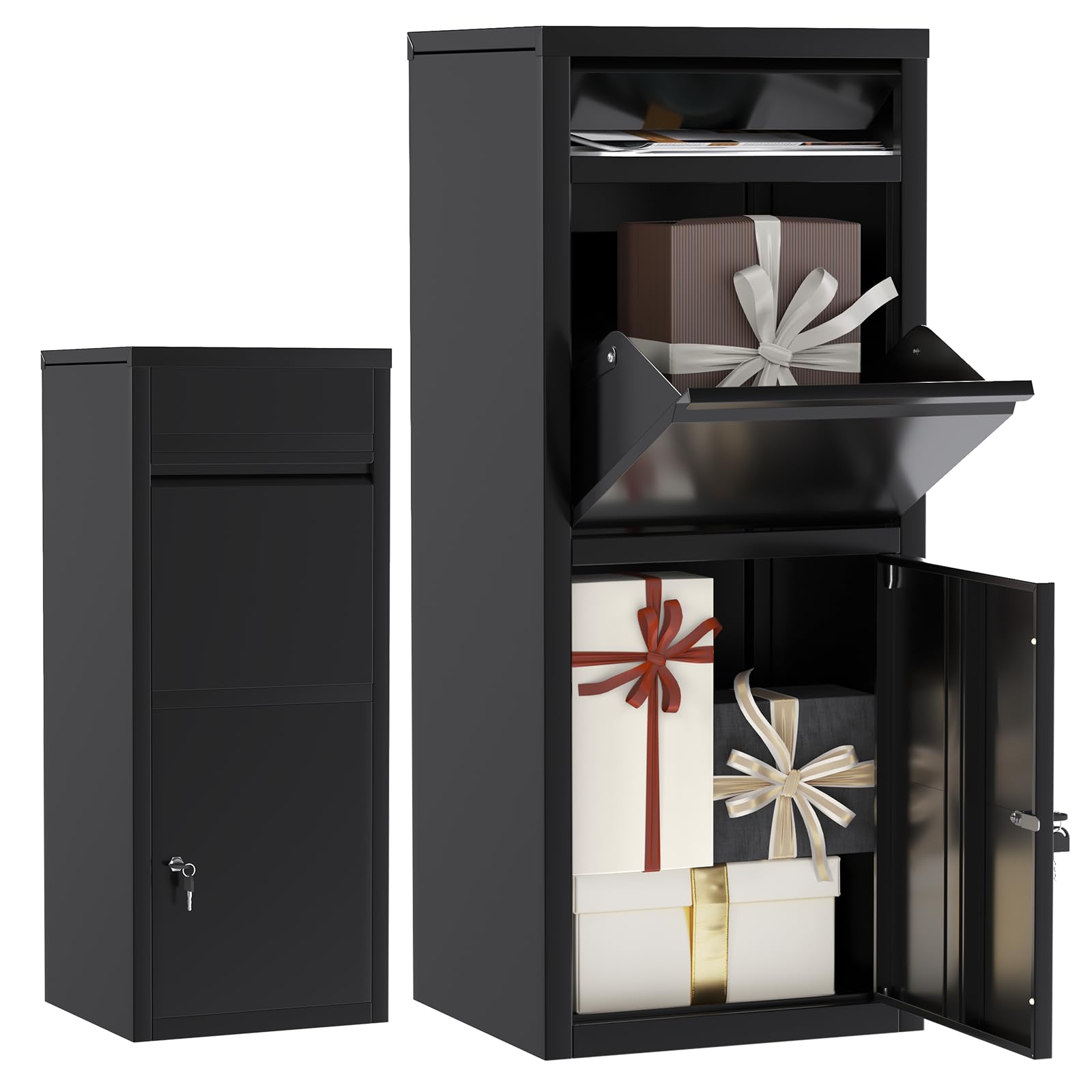 YODOLLA Parcel Box, Lockable Outdoor Steel Parcel Delivery Box