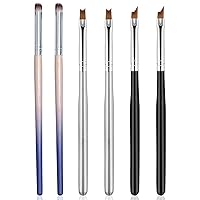 Vista 11 de 6pcs Ombre Nail Brush Nail Paint Pen para línea de encaje degradado Color Ombre cepillo para uñas de gel, pinceles de arte de uñas de madera